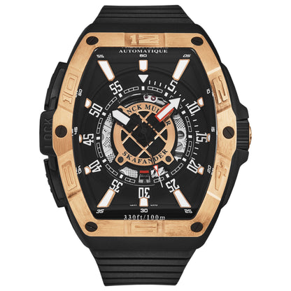 Front view of Franck Muller Skafander Men's Automatic Watch 46SCSKFBLKBKGD1