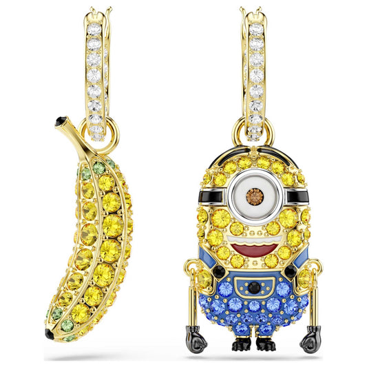 Front view of Swarovski Minions: Stuart and Banana Women's Earrings 5743382