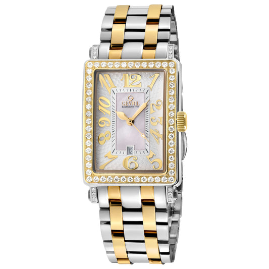 Front view of Gevril Avenue of Americas Mini Diamond Women's Quartz Watch 7544YLB