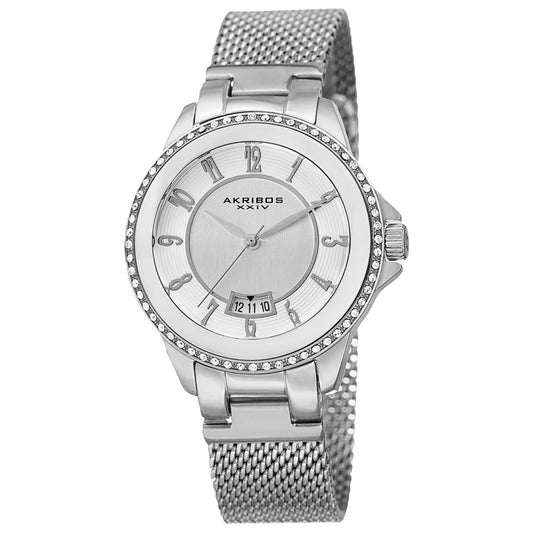 Front view of Akribos Xxiv Women's Quartz Watch AK840SS