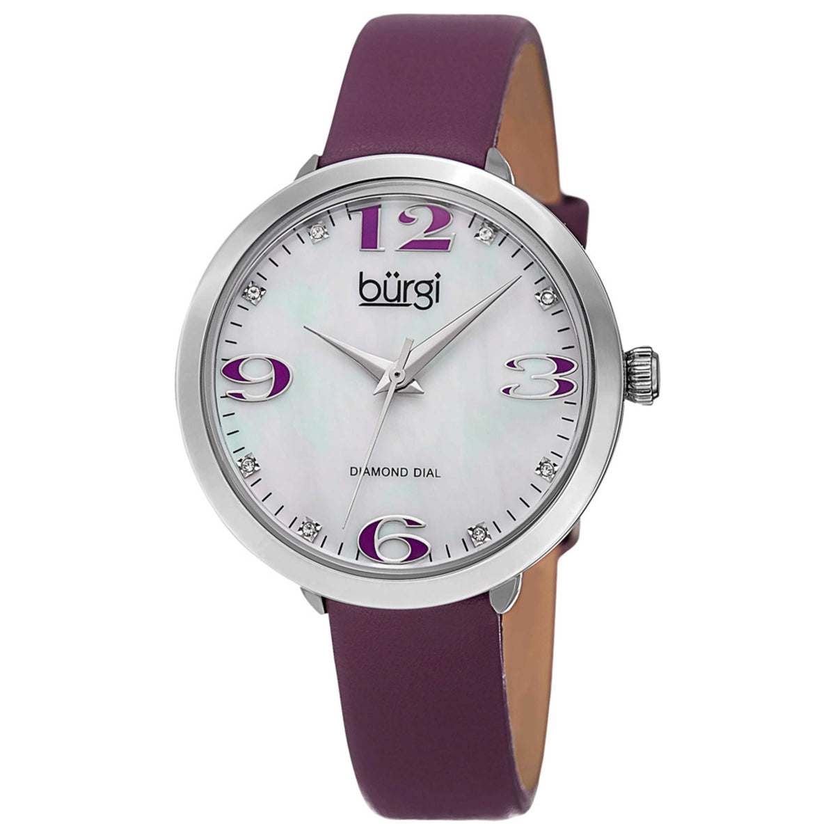 Front view of Burgi Classic Women's Quartz Watch BUR119PU