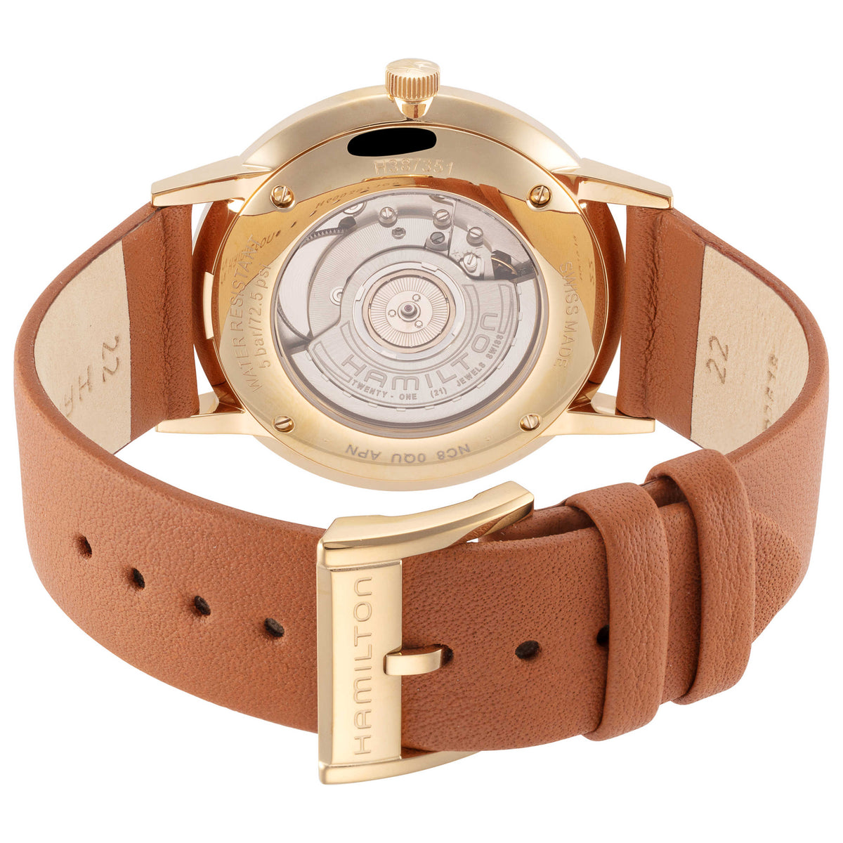 Back view of Hamilton American Classic Intra-Matic Men's Automatic Watch H38735501