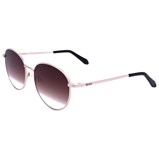 Front view of Quay Loop Me In Unisex Sunglasses LOOP-ME-IN-GLD-48